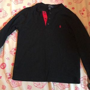 Long sleeve half bottom up t shirt